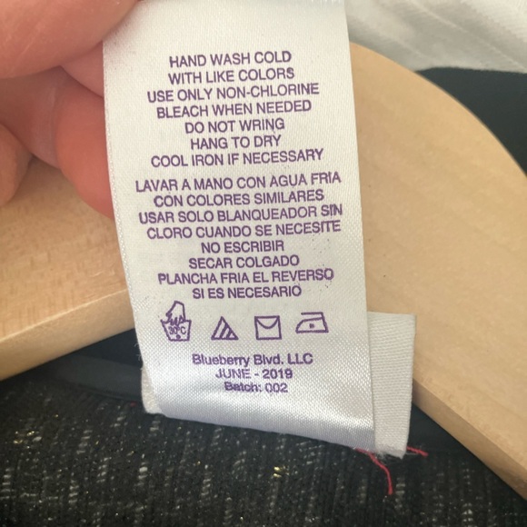 Blueberi Gold Button Up Sparkly Pleated Tweet Peplum Jacket Velvet Trim Size 6 - Picture 6 of 6